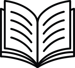 Open Book outline vector illustration on white background
