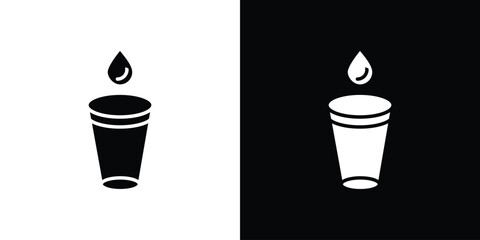 Water glass icon collection. line stroke icon. EPS 10