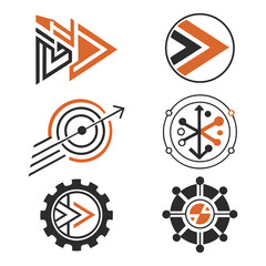 Modern Business and Technology Arrow Icons Set – Vector Logo Elements for Innovation and Growth .