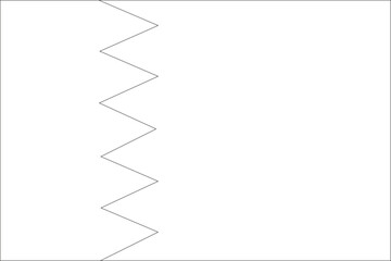 Bahrain flag outline with black and white color.