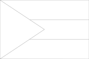 Bahamas flag outline with black and white color.