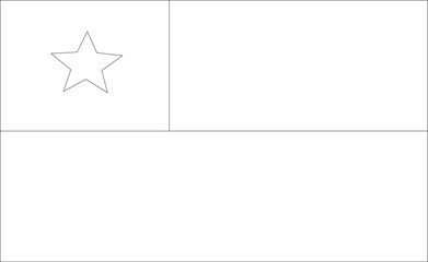 Chile flag  outline with black and white color.