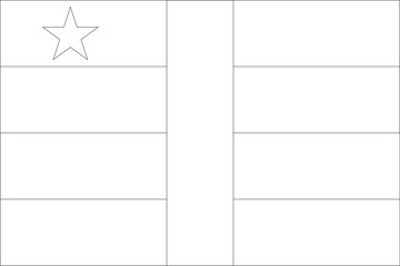 Central African Republic flag outline with black and white color.