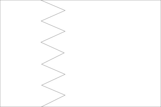 Bahrain flag outline with black and white color.