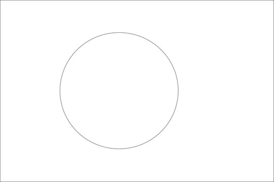 Bangladesh flag outline with black and white color.