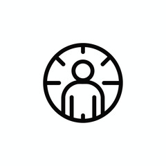 Target person icon focus on customer or employee