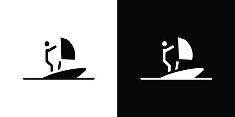 Windsurf icon collection. line stroke icon. EPS 10