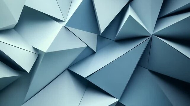Abstract faceted pattern with triangles and light