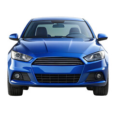 Blue Car Front View &ndash; Cool and Modern Vehicle Design on Pure White Background

