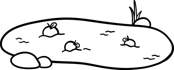 Onsen with Orange Outline