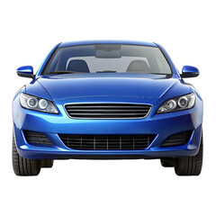 Blue Car Front View &ndash; Cool and Modern Vehicle Design on Pure White Background


