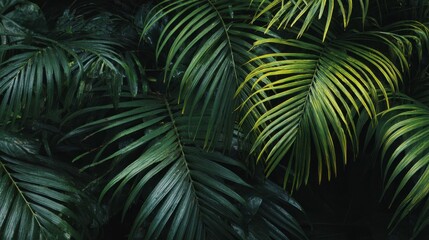 Palm Leaves Background Tropical Foliage