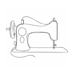 Single Line Art Drawing Vintage Sewing Machine single line drawing