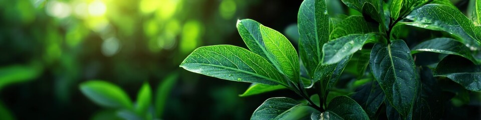 Obraz premium Green Leaf and Sunlight