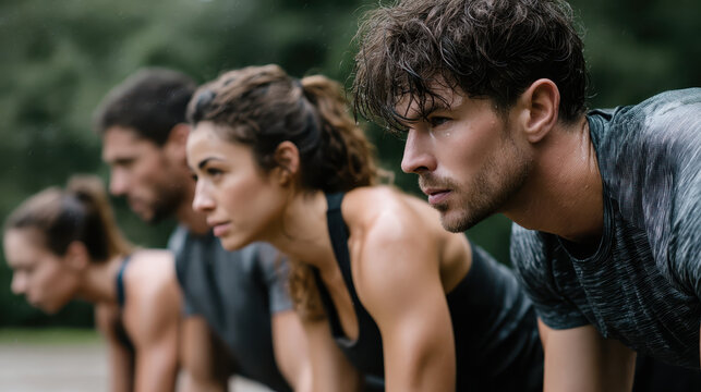 Dynamic Group Fitness Bootcamp Drills in a Park Setting for Active Individuals