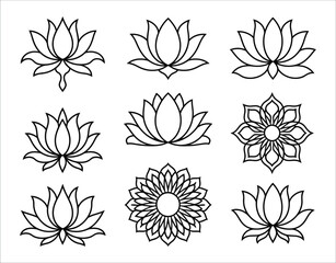 Beauty and Wellness Lotus Symbols