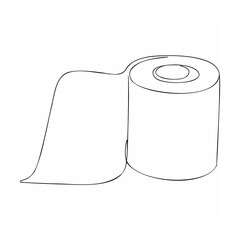 Single Line Art Drawing of Paper Towel Roll toilet paper roll