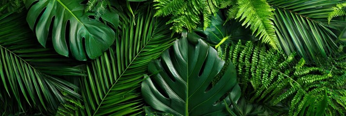 Tropical Green Leaves Background