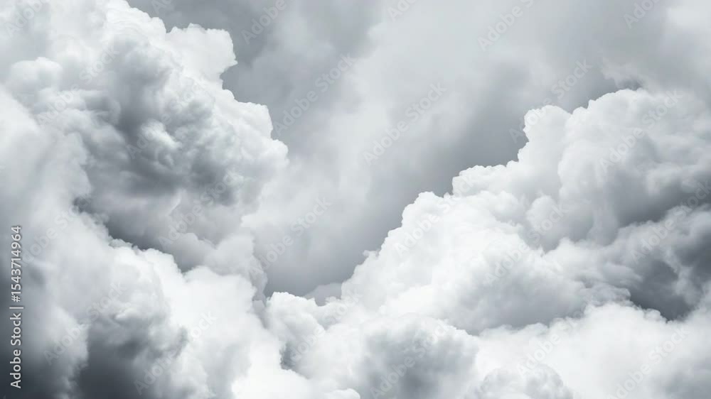 Poster Cloudscape Serenity: An ethereal vista of billowy clouds dominates the sky, their textures and shapes creating a sense of boundless serenity and tranquility.