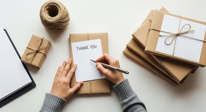 Crafting heartfelt thank you notes  A guide to expressing gratitude through handwritten cards and thoughtful packaging