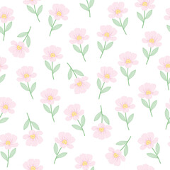 coquette seamless pink flowers pattern