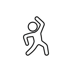 Simple line drawing of a person dancing