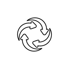 Circular arrows icon representing renewal and recycling