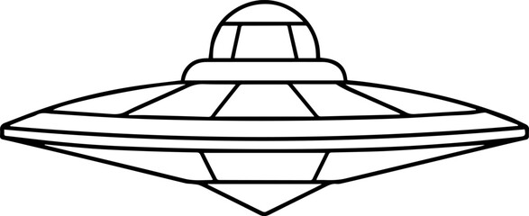 Spaceship outline vector illustration, line art

