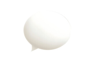 Plain white thought bubble with smooth edges, perfect for adding text or symbols, isolated on transparent background