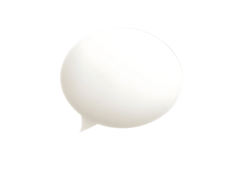 Plain white thought bubble with smooth edges, perfect for adding text or symbols, isolated on transparent background - Powered by Adobe