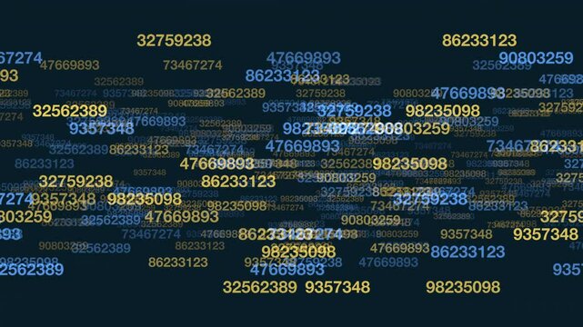 An image of scattered numbers in a grid on a black backdrop, devoid of pattern or order. The chaos and randomness of the arrangement create a sense of confusion and disorder