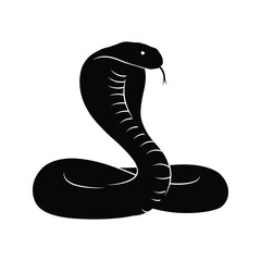 Black Cobra Silhouette Vector Illustration of a Cobra Snake Perfect for Logos Tattoos and Designs