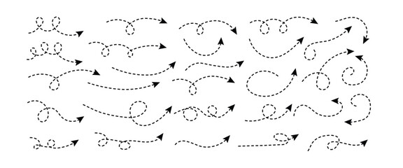 “Hand-Drawn Dotted Line Vector Collection on Transparent Background – Sketch Style Dashed Curves and Freeform Strokes for Modern Graphic Design and UI Decoration”