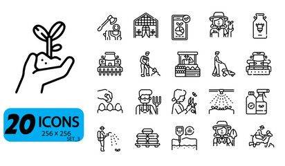 Agriculture and Farming Icon Set: Cultivate Growth in Your Designs