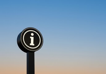 Information sign against a gradient sky