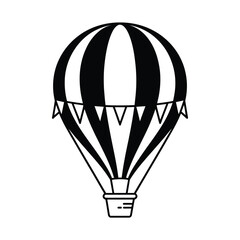 Striped Hot Air Balloon Illustration