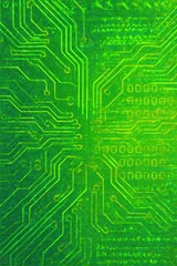 Abstract green circuit board texture background for technology designs