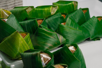 Malaysian Pulut Inti, Glutinous Rice with Sweet Coconut Topping