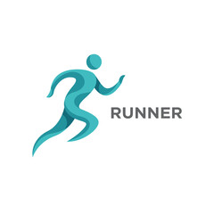 Running man logo design template vector illustration