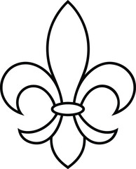 Fleur de lis black line drawing vector illustration © graphicgenius1995