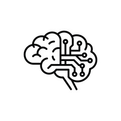 Artificial intelligence brain circuitry icon