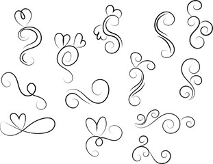 Elegant Flourishes and Swirls Decorative Vector Elements for Design Projects