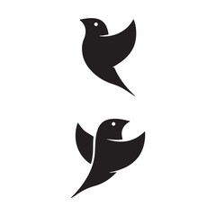 Black bird silhouette vector. Bird icon. Vector illustration eps 10