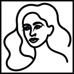 Abstract minimalist single line art design