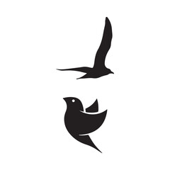 Naklejka premium Black bird silhouette vector. Bird icon. Vector illustration eps 10