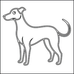 Minimalist black and white dog sketch illustration