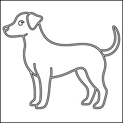 Minimalist black and white dog sketch illustration