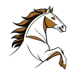 Graceful Horse Illustration in Flat Vector EPS File Free