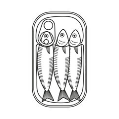 Canned Sardines Three Fish in a Tin
