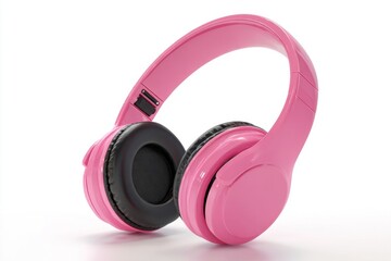 Pink Headphone Isolated on White